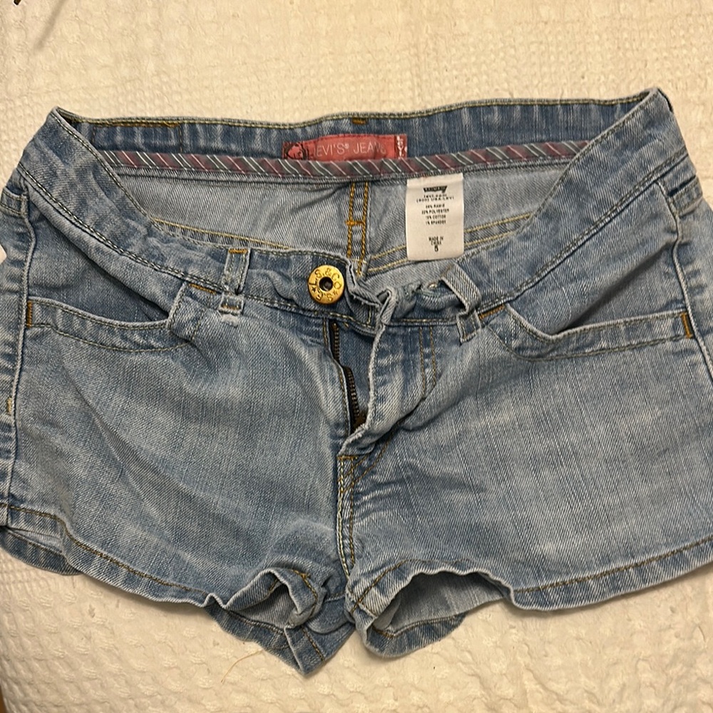 Levi's Blue Jean Shorts Distressed Casual Style